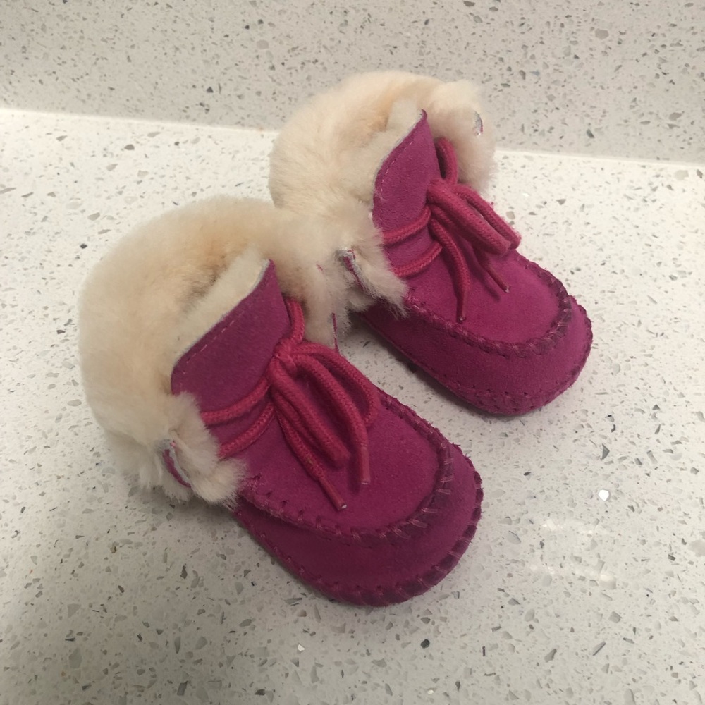 Pink Ugg Moccasins with fur